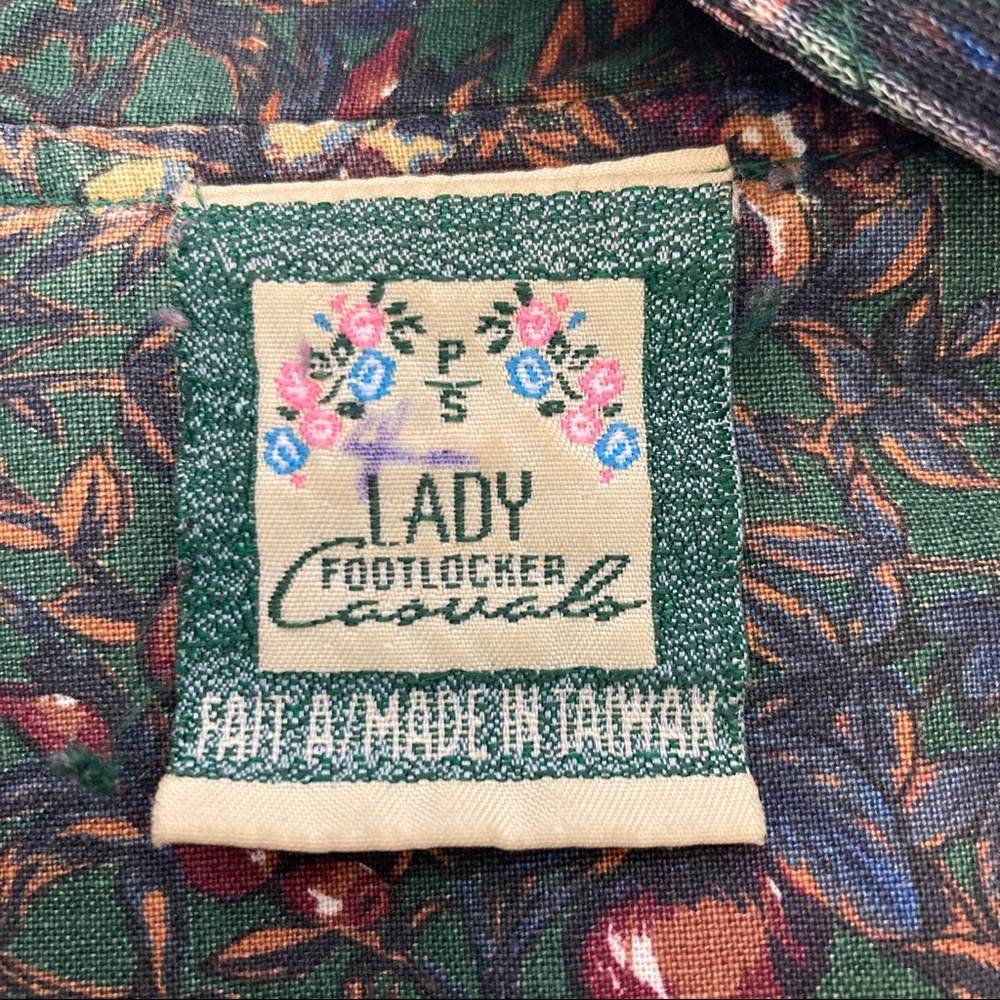 Vintage Green Floral Zip Front Coat - Picture 8 of 11